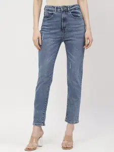 Madame Women Slim Fit Low Distress Heavy Fade Jeans