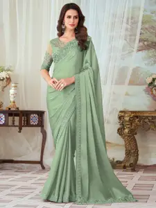 Mitera Sequinned Silk Blend Saree