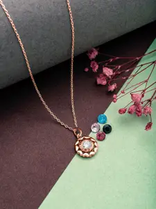 SILBERRY Rose Gold-Plated Heart Shaped Pendants with Chains