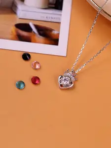 SILBERRY Silver-Plated Heart Shaped Pendants with Chains