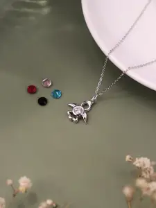 SILBERRY Rhodium-Plated Animal Shaped Pendants with Chains