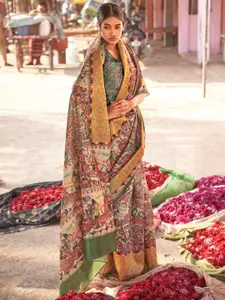 Saree mall Ethnic Motifs Silk Blend Baluchari Sarees