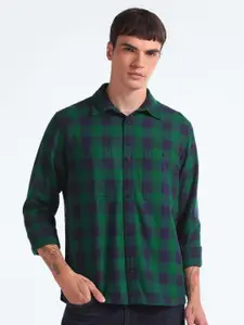 Flying Machine Slim Fit Buffalo Checked Pure Cotton Twill Casual Shirt