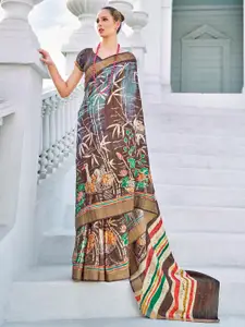 Saree mall Floral Printed Zari Sungudi Sarees