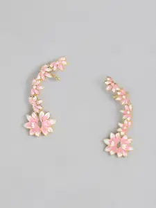 Estele Gold-Plated Floral Ear Cuff Earrings