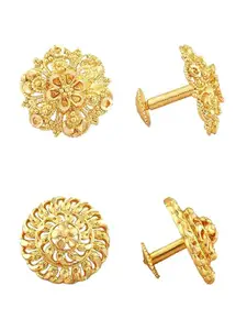 Vighnaharta Set Of 2 Gold-Plated Contemporary Studs