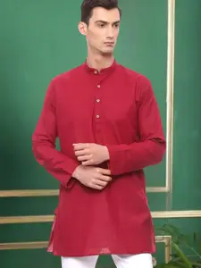TATTVA Long Sleeves Mandarin Collar Thread Work Kurta