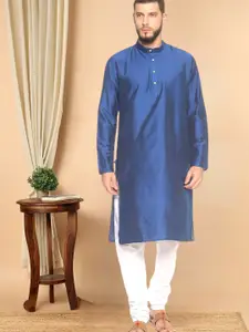 TATTVA Long Sleeves Mandarin Collar Thread Work Kurta