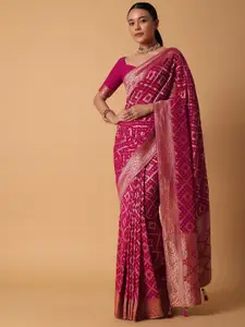 KALKI Fashion Ethnic Woven Design Zari Pure Georgette Banarasi Saree