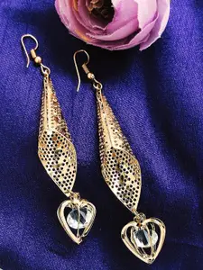 FEMMIBELLA Gold-Plated Contemporary Drop Earrings