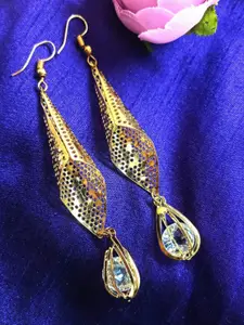 FEMMIBELLA Gold-Plated Contemporary Drop Earrings