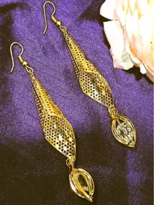 FEMMIBELLA Gold-Plated Contemporary Drop Earrings