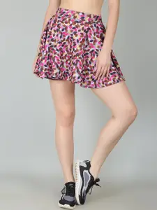 N-Gal Printed Mini Skorts Skirt With Attached Inner Short