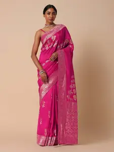 KALKI Fashion Ethnic Motifs Woven Design Zari Banarasi Saree