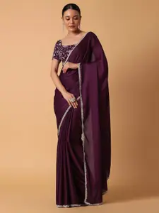 KALKI Fashion Embellished Sequinned Satin Saree