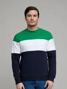 Celio  Colourblocked Long Sleeves Cotton Pullover Sweatshirt