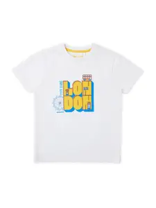 Pepe Jeans Boys Trix Typography Printed Round Neck Pure Cotton T-shirt