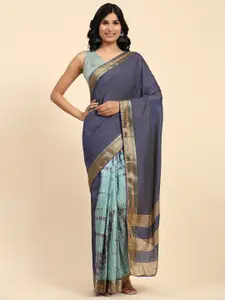 RACHNA Striped Woven Design Leheriya Zari Saree