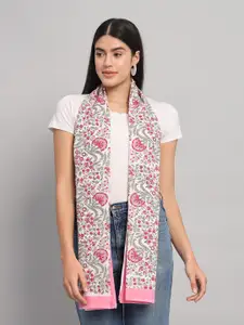 HANDICRAFT PALACE Floral Printed Cotton Scarf