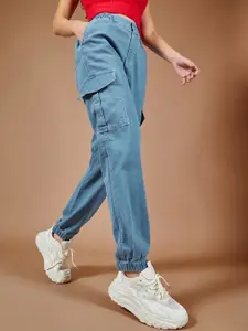 The Roadster Lifestyle Co. Women High Rise Clean Look Lightweight Stretchable Joggers