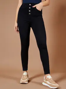 The Roadster Lifestyle Co. Women Black Clean Look High-Rise Skinny-Fit Jeans