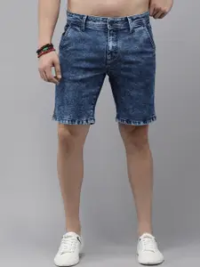 Roadster Men Washed Slim-Fit Denim Shorts