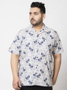 Bene Kleed Plus Size Floral Printed Cotton Casual Shirt