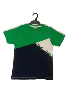 BAESD Boys Colourblocked V-Neck Pockets T-shirt