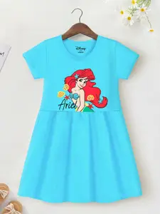 YK Disney Graphic Printed Cotton Fit & Flare Dress