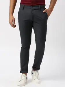 Berkshire Men Smart Slim Fit Mid-Rise Checked Easy Wash Trousers