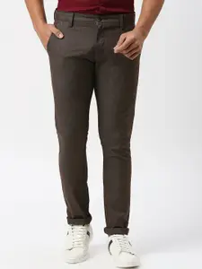 Berkshire Men Smart Slim Fit Mid-Rise Checked Easy Wash Trousers