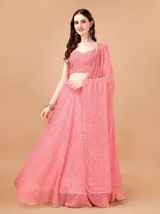 PMD Fashion Printed Semi-Stitched Lehenga & Unstitched Blouse With Dupatta