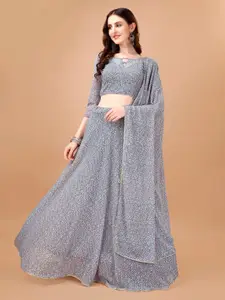 PMD Fashion Printed Tie and Dye Semi-Stitched Lehenga & Unstitched Blouse With Dupatta