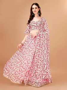 PMD Fashion Printed Semi-Stitched Lehenga & Unstitched Blouse With Dupatta