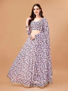 PMD Fashion Printed Semi-Stitched Lehenga & Unstitched Blouse With Dupatta