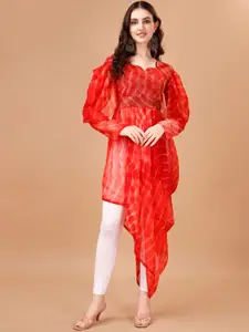PMD Fashion Dyed Flared Sleeves Mirror Work Pastels Georgette Kaftan Kurta