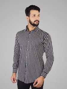 INDIAN THREADS Men Comfort Opaque Striped Formal Shirt