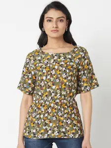 Miss Grace Floral Printed Round Neck Top