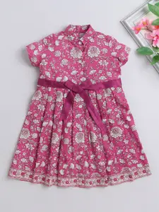 The Magic Wand Girls Floral Print Fit & Flare Dress