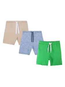 Anthrilo Boys Pack Of 3 Mid-Rise Lightweight Pure Cotton Shorts