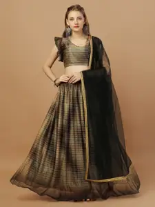 KALINI Printed Semi-Stitched Lehenga & Unstitched Blouse With Dupatta