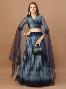 KALINI Printed Semi-Stitched Lehenga & Unstitched Blouse With Dupatta