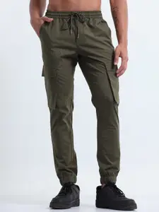 Tailoraedge Men Mid-Rise Relaxed-Fit Cargo Joggers