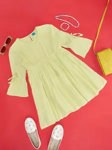 YU by Pantaloons Girls Bell Sleeves Fit and Flare Dress