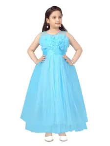 BAESD Girls Self Design Sleeveless Fit & Flare Maxi Dress