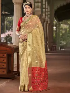 Mitera Ethnic Motifs Zari Silk Cotton Banarasi Saree