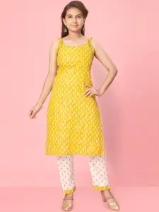 BAESD Girls Ethnic Motifs Printed Cotton A-Line Kurta