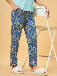 Dreamz by Pantaloons Women Floral Printed Mid-Rise Pure Cotton Lounge Pants
