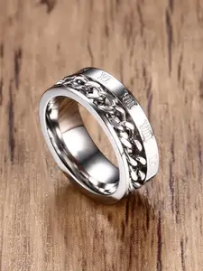 MEENAZ Men Silver-Plated Stainless Steel Finger Ring