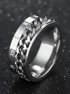MEENAZ Men Silver-Plated Stainless Steel Finger Ring